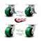 Service Caster 6 Inch Heavy Duty Green Poly on Cast Iron Caster Swivel Locks 2 Brakes, 4PK SCC-KP92S630-PUR-GB-SLB-BSL-2-BSL-2 - alternate 1
